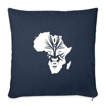 Afrique Continent Masques Bijoux Tatouage - Housse de coussin décorative 45 x 45 cm - bleu marine - Devant