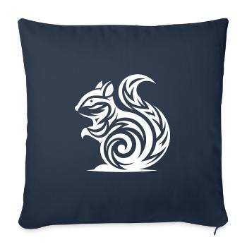Little Baby Squirrel in Tattoo Style - Sofa pillowcase 17,3'' x 17,3'' (45 x 45 cm) - navy - Front