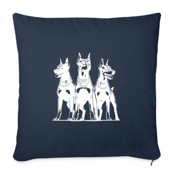 Three elegant watchful Doberman dogs - Sofa pillowcase 17,3'' x 17,3'' (45 x 45 cm) - navy - Front