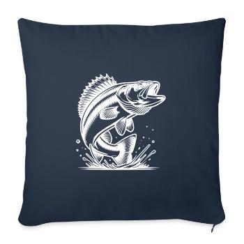 Prédateur élégant sauteur de sandre - Housse de coussin décorative 45 x 45 cm - bleu marine - Devant
