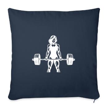 Force et élégance Power Lady en haltérophilie - Housse de coussin décorative 45 x 45 cm - bleu marine - Devant
