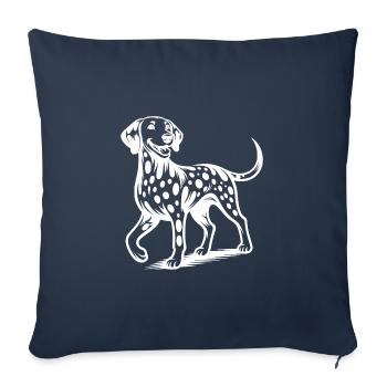 Four-legged Dog Spot Dalmatian Portrait - Sofa pillowcase 17,3'' x 17,3'' (45 x 45 cm) - navy - Front