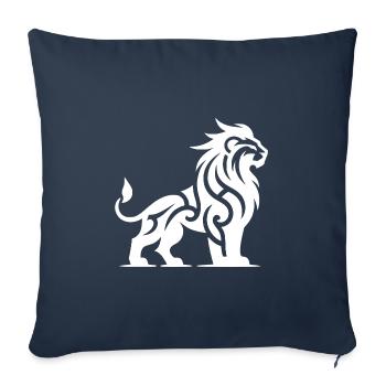 Proud tribal tattoo lion with wild mane - Sofa pillowcase 17,3'' x 17,3'' (45 x 45 cm) - navy - Front