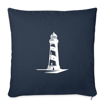 Old lonely striped coastal lighthouse - Sofa pillowcase 17,3'' x 17,3'' (45 x 45 cm) - navy - Front