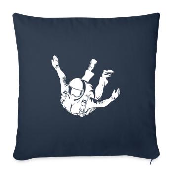 Phase de vol parachute entraînement saut en parachute - Housse de coussin décorative 45 x 45 cm - bleu marine - Devant