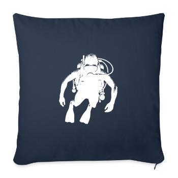 Floating Scuba Diver Diving Club Design - Sofa pillowcase 17,3'' x 17,3'' (45 x 45 cm) - navy - Front