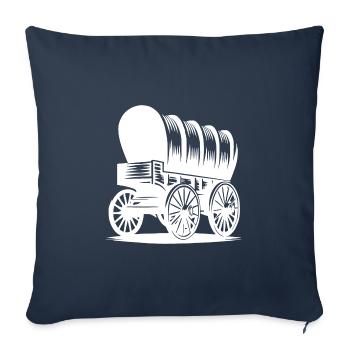 Covered wagon for horses - Sofa pillowcase 17,3'' x 17,3'' (45 x 45 cm) - navy - Front