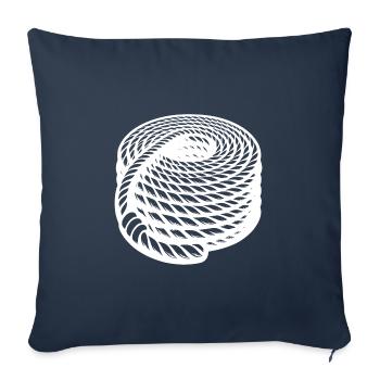Braided Rope Rolled Maritime Rope Design - Sofa pillowcase 17,3'' x 17,3'' (45 x 45 cm) - navy - Front