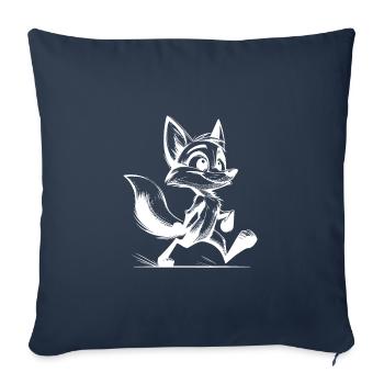 Little Naughty Fox Drawing - Sofa pillowcase 17,3'' x 17,3'' (45 x 45 cm) - navy - Front