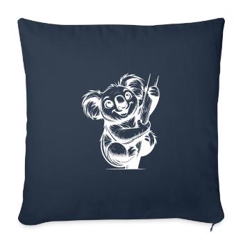 Koala crayon australien souriant pour enfants - Housse de coussin décorative 45 x 45 cm - bleu marine - Devant