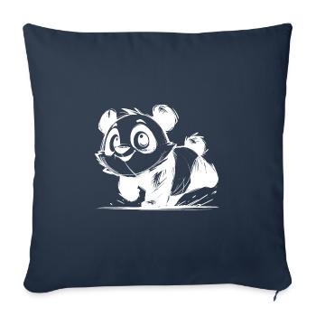 Little Cute Panda Baby Pencil Drawing - Sofa pillowcase 17,3'' x 17,3'' (45 x 45 cm) - navy - Front