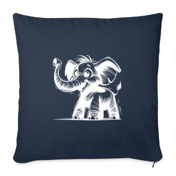 Cute little elephant baby with huge trunk - Sofa pillowcase 17,3'' x 17,3'' (45 x 45 cm) - navy - Front
