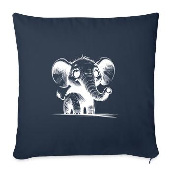 Cute elephant baby with big ears - Sofa pillowcase 17,3'' x 17,3'' (45 x 45 cm) - navy - Front