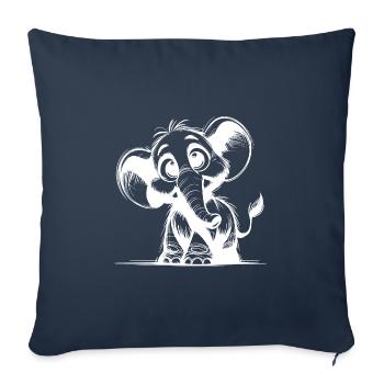 Elephant baby with big eyes and ears - Sofa pillowcase 17,3'' x 17,3'' (45 x 45 cm) - navy - Front
