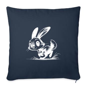 Bouncing baby bunny with big eyes and ears - Sofa pillowcase 17,3'' x 17,3'' (45 x 45 cm) - navy - Front