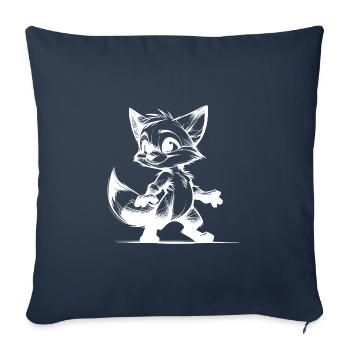 Kleiner Fuchs Baby Fuchs Zeichnung Skizze - Sofakissenbezug 45 x 45 cm - Navy - Vorne