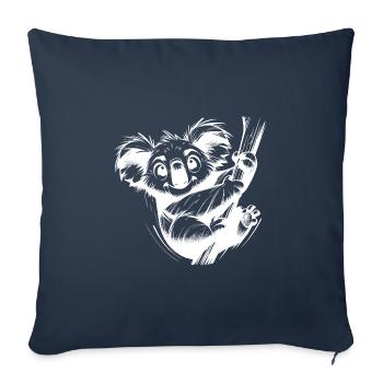 Australia Pencil Drawing Koala on Tree Branch - Sofa pillowcase 17,3'' x 17,3'' (45 x 45 cm) - navy - Front