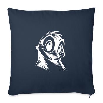 Penguin Cartoon Pencil Drawing Style - Sofa pillowcase 17,3'' x 17,3'' (45 x 45 cm) - navy - Front
