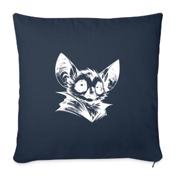 Cute Bat Baby Kids Pencil Sketch - Sofa pillowcase 17,3'' x 17,3'' (45 x 45 cm) - navy - Front