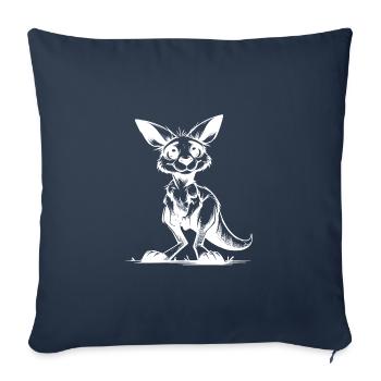 Mignon mignon bébé kangourou australien mignon - Housse de coussin décorative 45 x 45 cm - bleu marine - Devant