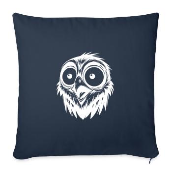 Scared Horror Bird Drawing - Sofa pillowcase 17,3'' x 17,3'' (45 x 45 cm) - navy - Front