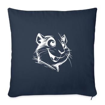 Children's Guinea Pig Pencil Portrait Sketch - Sofa pillowcase 17,3'' x 17,3'' (45 x 45 cm) - navy - Front