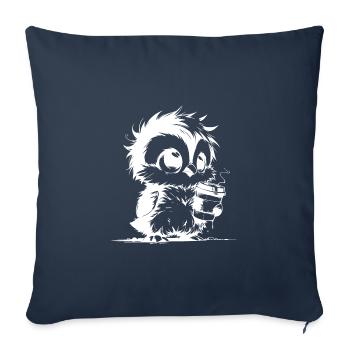 Mignon petit café fatigué flou Kautz - Housse de coussin décorative 45 x 45 cm - bleu marine - Devant