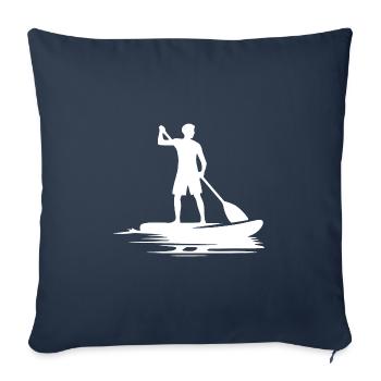 Cours de paddle du Stand Up Paddling Club - Housse de coussin décorative 45 x 45 cm - bleu marine - Devant