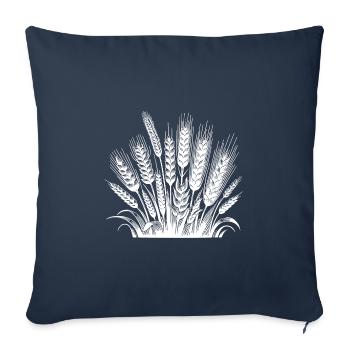 Blé et seigle Céréales Épis de maïs - Housse de coussin décorative 45 x 45 cm - bleu marine - Devant