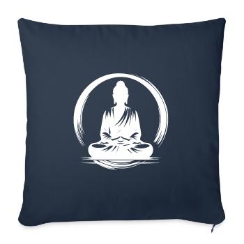 Yoga Bouddha Corps Méditation de pleine conscience - Housse de coussin décorative 45 x 45 cm - bleu marine - Devant