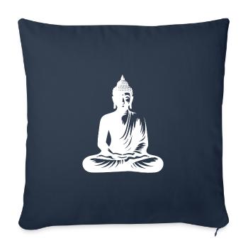 Méditation sur la pleine conscience du corps de Bouddha - Housse de coussin décorative 45 x 45 cm - bleu marine - Devant
