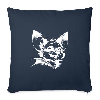 Chauve-souris rieuse bébé vampire dessin - Housse de coussin décorative 45 x 45 cm - bleu marine - Devant