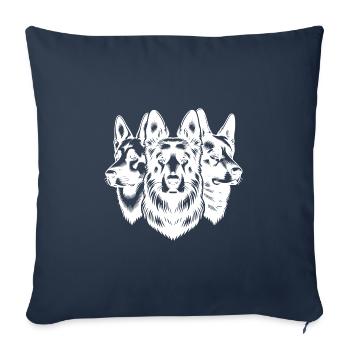 Chien élégant Berger Portrait - Housse de coussin décorative 45 x 45 cm - bleu marine - Devant