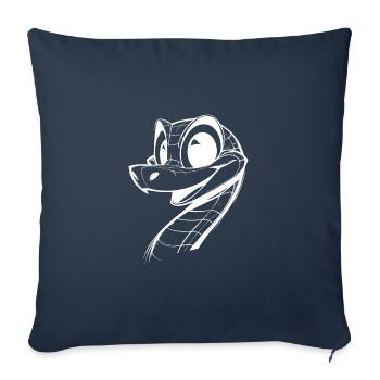 Croquis de serpents crayon d’enfants souriants - Housse de coussin décorative 45 x 45 cm - bleu marine - Devant