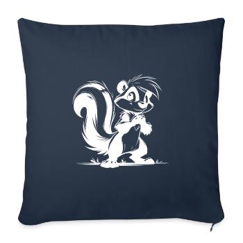 Enfants Skunk Crayon Dessin Croquis - Housse de coussin décorative 45 x 45 cm - bleu marine - Devant