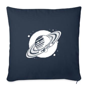 Giant planet with rings and moons in front of sun - Sofa pillowcase 17,3'' x 17,3'' (45 x 45 cm) - navy - Front