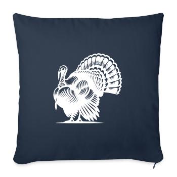 Large turkey with huge plumage - Sofa pillowcase 17,3'' x 17,3'' (45 x 45 cm) - navy - Front