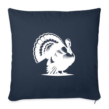 Fat turkey with feather plumage - Sofa pillowcase 17,3'' x 17,3'' (45 x 45 cm) - navy - Front