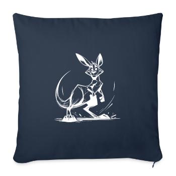 Australian Kangaroo Pencil Drawing - Sofa pillowcase 17,3'' x 17,3'' (45 x 45 cm) - navy - Front