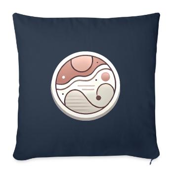 Minimalistisches abstraktes Abzeichen-Design - Sofakissenbezug 45 x 45 cm - Navy - Vorne