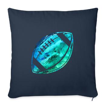 Football américain peint - Housse de coussin décorative 45 x 45 cm - bleu marine - Devant