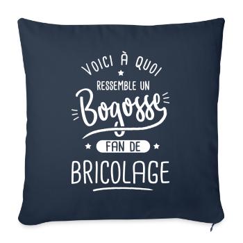 Bricolage Bogosse fan de bricolage - Housse de coussin décorative 45 x 45 cm - bleu marine - Devant