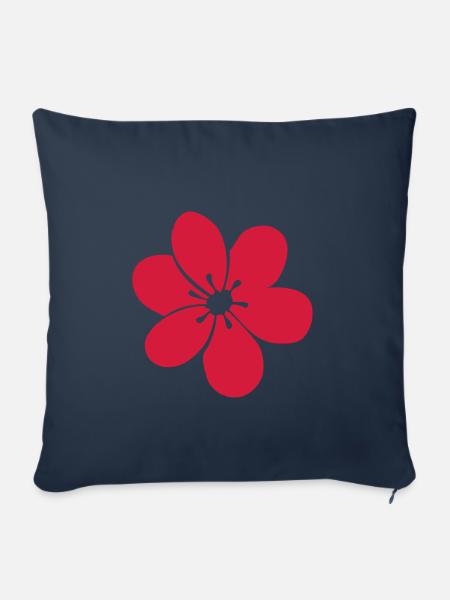 Blume fl - Sofakissenbezug 45 x 45 cm - Navy