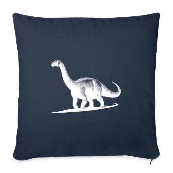 Dinosaure géant Dino Brachiosaurus - Housse de coussin décorative 45 x 45 cm - bleu marine - Devant