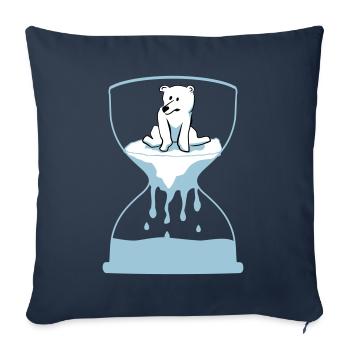 Polar bear - Sofa pillowcase 17,3'' x 17,3'' (45 x 45 cm) - navy - Front