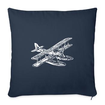 Vintage monomoteur hydravion Retro Style - Housse de coussin décorative 45 x 45 cm - bleu marine - Devant