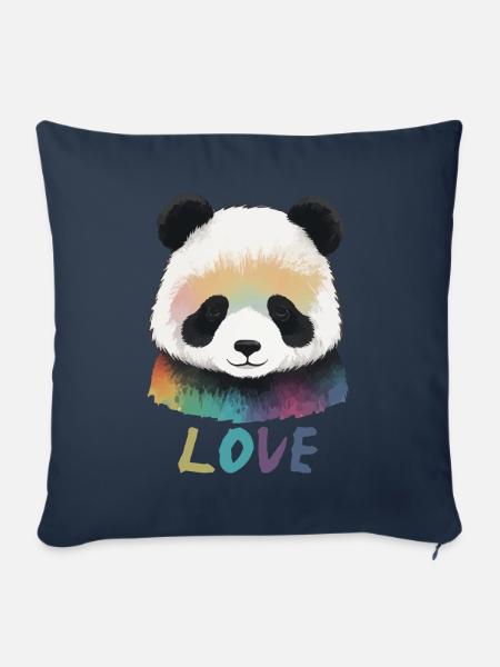 Panda Bär Love Liebe Kinder - Sofakissenbezug 45 x 45 cm - Navy