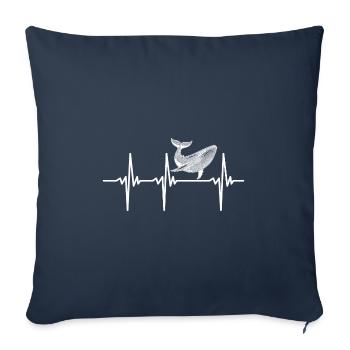 Heartbeat for whales - Sofa pillowcase 17,3'' x 17,3'' (45 x 45 cm) - navy - Front