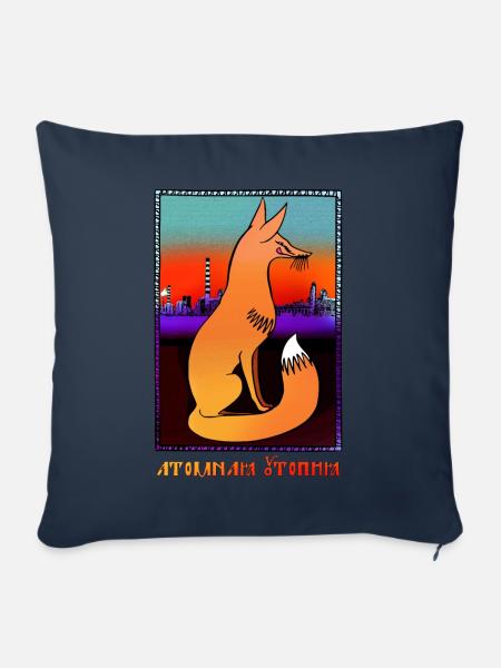 Atomic Utopia - Nuclear Fox - Sofa pillowcase 17,3'' x 17,3'' (45 x 45 cm) - navy