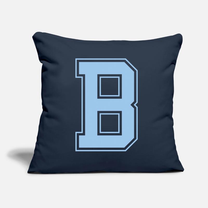 Monogram Light Blue Varsity College Initial B Sofa pillowcase 17,3'' x 17,3'' (45 x 45 cm)